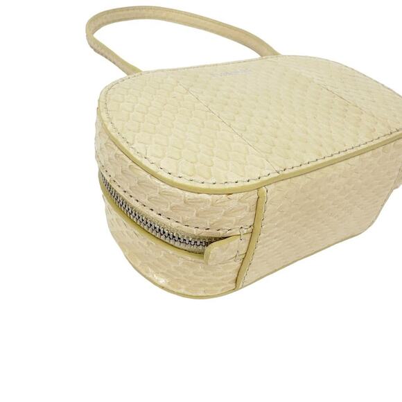 JIL SANDER Tradition Mini Snakeskin Chain Crossbody Bag in Ivory - Picture 10 of 12